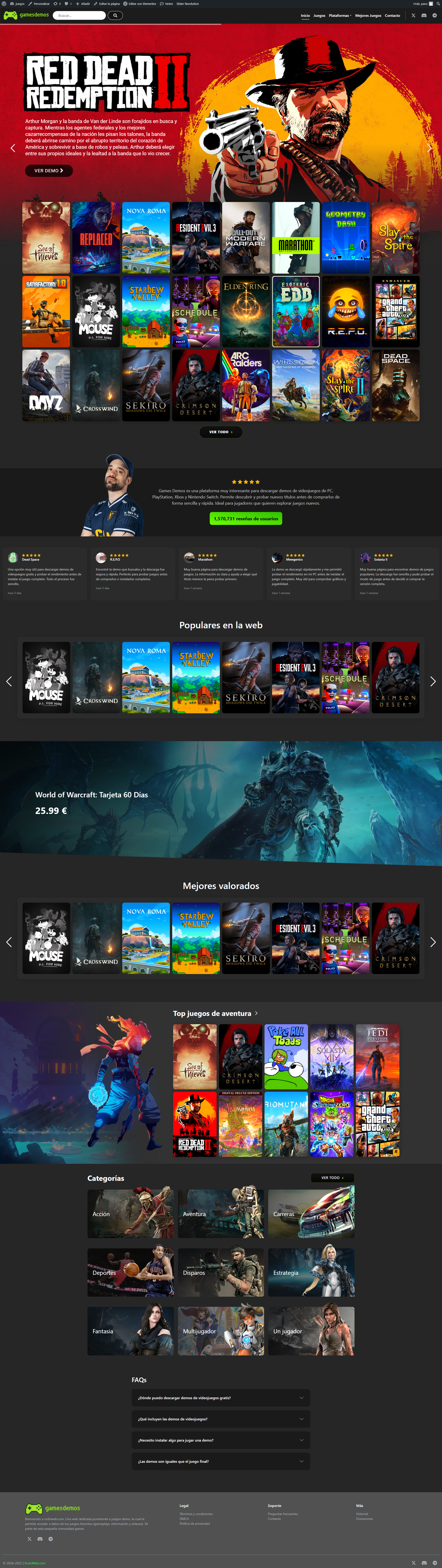Home del proyecto GamesDemos
