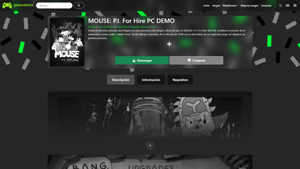 Ficha individual de juego en GamesDemos